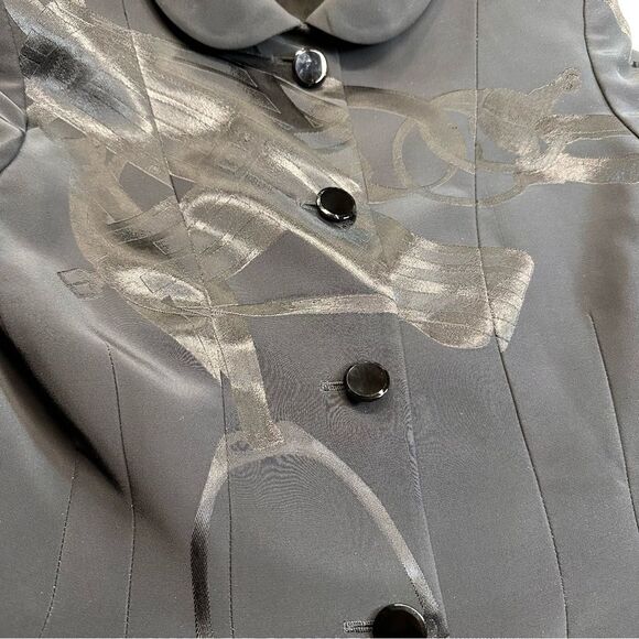 Ralph Lauren Fall 2020 Collection Black Silk Equestrian Jacquard Sylvia Jacket - Picture 11 of 16